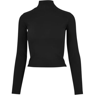 Urban Classics Kvinna T-Shirt Ladies Rib Back Cut Out Longsleeve, Black, XXL Urban Classics Kvinna T-Shirt Ladies Rib Back Cut Out Longsleeve, Black, XXL