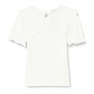 Koton Girls's Short Puff Sleeve Wide Peter Pan Neck Cotton Blouse, Ecru (010), 6-7 �r Koton Girls's Short Puff Sleeve Wide Peter Pan Neck Cotton Blouse, Ecru (010), 6-7 �r