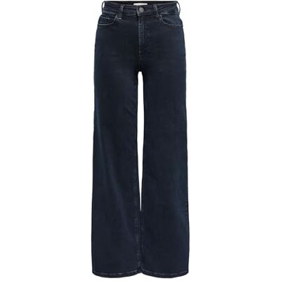 JDY felina-Fina Hw Wide DNM jeansblå, Blå svart denim, L / 34L JDY felina-Fina Hw Wide DNM jeansblå, Blå svart denim, L / 34L