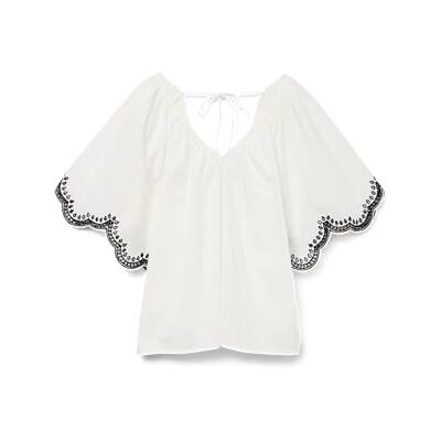VERO MODA Vmdiana 2/4 V-hals topp WVN Btq, Snövit, S VERO MODA Vmdiana 2/4 V-hals topp WVN Btq, Snövit, S