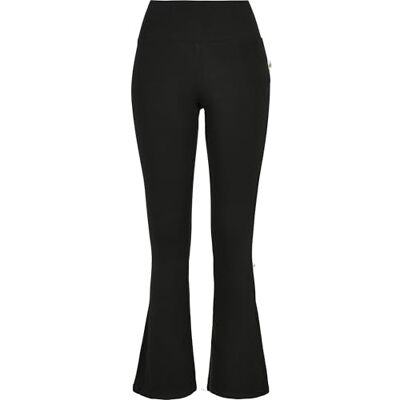 Urban Classics Dam Organic Interlock Bootcut leggings, svart, M Urban Classics Dam Organic Interlock Bootcut leggings, svart, M