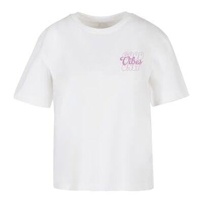 Good Vibes Wording Tee, Vit, 3XL plus size Good Vibes Wording Tee, Vit, 3XL plus size