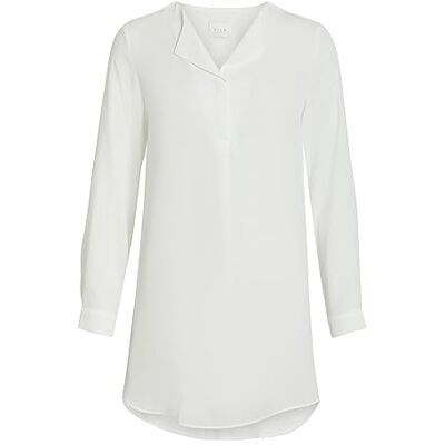 Vila Vilucy L/S tunika Noos blus för kvinnor, Snövit, 36 Vila Vilucy L/S tunika Noos blus för kvinnor, Snövit, 36