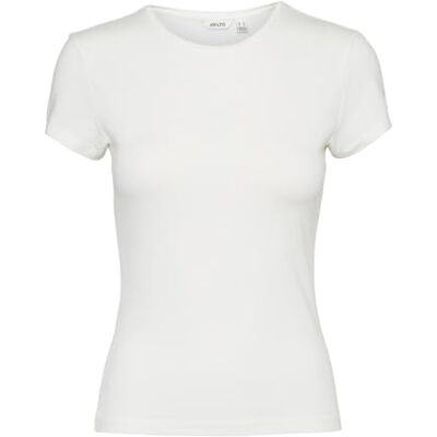VERO MODA dam Vmines Fiona Ss O-Neck Top VMA Noos T-shirt, Snövit, L VERO MODA dam Vmines Fiona Ss O-Neck Top VMA Noos T-shirt, Snövit, L