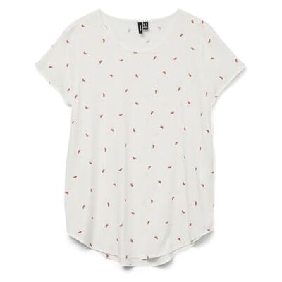 VERO MODA Vmbella Ss Top AOP WVN Ga, Snövit, S VERO MODA Vmbella Ss Top AOP WVN Ga, Snövit, S