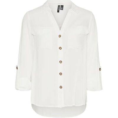 VERO MODA dam Vmbumpy L/S skjorta New Noos TLL blus, Snövit, S tall VERO MODA dam Vmbumpy L/S skjorta New Noos TLL blus, Snövit, S tall