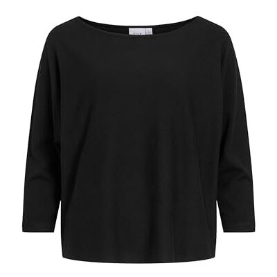 Vila Vimalu Boatneck 3/4 ärm stickad topp Noos, Svart skönhet, XXL Vila Vimalu Boatneck 3/4 ärm stickad topp Noos, Svart skönhet, XXL