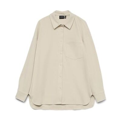 VERO MODA Vmnora Ls Corduroy Shirt LCS, Björk, L VERO MODA Vmnora Ls Corduroy Shirt LCS, Björk, L