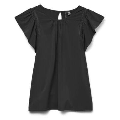 VERO MODA Vmbella Ss Lace Top WVN Ga Noos, svart, M VERO MODA Vmbella Ss Lace Top WVN Ga Noos, svart, M