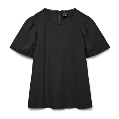 VERO MODA Vmpretty Ss Top WVN Ga Noos, svart, XL VERO MODA Vmpretty Ss Top WVN Ga Noos, svart, XL
