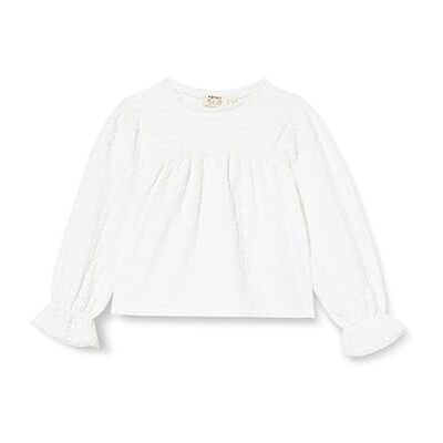 Koton Girls's Shirred detalj långärmad crew neck elastisk manschett blus, Ecru (010), 13-14 År Koton Girls's Shirred detalj långärmad crew neck elastisk manschett blus, Ecru (010), 13-14 År
