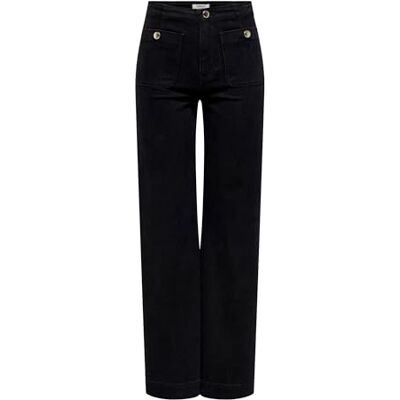 ONLY Onlmadeline Hw Wid Pocket DNM Gua554Noos damjeans med vida ben Onlmadeline hög midja bred bensnitt jeans, Svart denim, XL / 32L ONLY Onlmadeline Hw Wid Pocket DNM Gua554Noos damjeans med vida ben Onlmadeline hög midja bred bensnitt jeans, Svart denim, XL / 32L