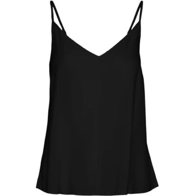 VERO MODA dam Vmeasy Joy V-hals Singlet WVN Ga, svart, S VERO MODA dam Vmeasy Joy V-hals Singlet WVN Ga, svart, S