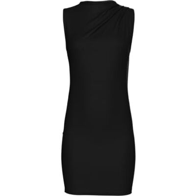 PIECES Dam Pcmadison Sl Draped Dress Noos Bc klänning, svart, XS PIECES Dam Pcmadison Sl Draped Dress Noos Bc klänning, svart, XS
