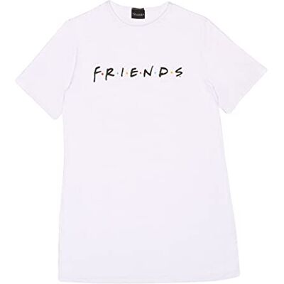 Popgear dam vänner text logo t-shirt klänning vit, Vitt, 40 Popgear dam vänner text logo t-shirt klänning vit, Vitt, 40