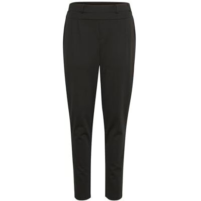 KAFFE Kvinnors byxor elastiska avsmalnande ben vanlig passform midrise midja dam, Svart djup, S KAFFE Kvinnors byxor elastiska avsmalnande ben vanlig passform midrise midja dam, Svart djup, S