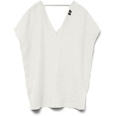 VERO MODA dam Vmkitta V-hals topp WVN Ga, Snövit, M VERO MODA dam Vmkitta V-hals topp WVN Ga, Snövit, M