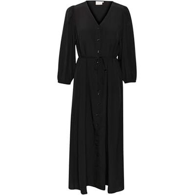 KAFFE dam Women's Maxi Dress V-neck Buttons Pockets 3/4 Sleeves Regular Fit Belted Klänning KAFFE dam Women's Maxi Dress V-neck Buttons Pockets 3/4 Sleeves Regular Fit Belted Klänning
