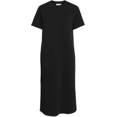 Vila Visiffi O-Neck S/S Midi dress/Pb, Svart skönhet, M Vila Visiffi O-Neck S/S Midi dress/Pb, Svart skönhet, M