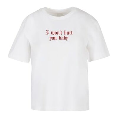 T-shirt för kvinnor, Won't Hurt Tee, avslappnad t-shirt med tryck, överdimensionerad passform, bomull, storlekar XS – 5XL, Vit, XS T-shirt för kvinnor, Won't Hurt Tee, avslappnad t-shirt med tryck, överdimensionerad passform, bomull, storlekar XS – 5XL, Vit, XS