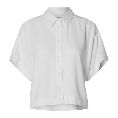 SELECTED FEMME Slfviva Ss Cropped Shirt Noos, Snövit, 36 SELECTED FEMME Slfviva Ss Cropped Shirt Noos, Snövit, 36
