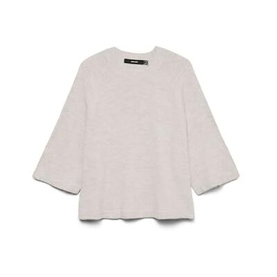 VERO MODA Vmlefile 3/4 O-hals tröja Noos, Pimpsten, M VERO MODA Vmlefile 3/4 O-hals tröja Noos, Pimpsten, M