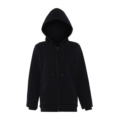 LIBBI Snygg huvtröja för kvinnor, med dragkedja, polyester, svart, storlek XL, svart, XL LIBBI Snygg huvtröja för kvinnor, med dragkedja, polyester, svart, storlek XL, svart, XL