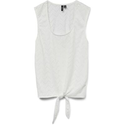VERO MODA dam Vmthas Sl Tie Top JRS Ga Vo, Snövit, M VERO MODA dam Vmthas Sl Tie Top JRS Ga Vo, Snövit, M