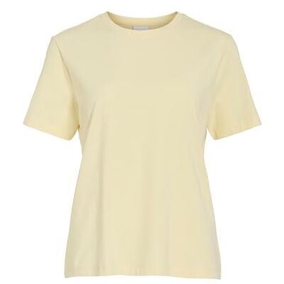Vila Vinora S/S T-shirt – Noos, Pastellgul, XS Vila Vinora S/S T-shirt – Noos, Pastellgul, XS