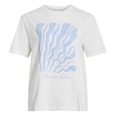 Vila Visybil Beach O-Neck S/S T-shirt, Snövit, M Vila Visybil Beach O-Neck S/S T-shirt, Snövit, M