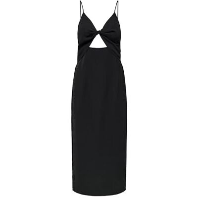 ONLY Onliris Thalia Life Strap Midi Dress WVN, svart, XL ONLY Onliris Thalia Life Strap Midi Dress WVN, svart, XL