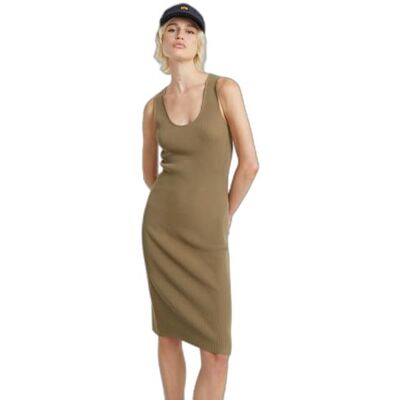 G-STAR RAW Bodycon ribbad stickad tank klänning wmn, Braun (Coriander D24659-d605-g290), XL G-STAR RAW Bodycon ribbad stickad tank klänning wmn, Braun (Coriander D24659-d605-g290), XL