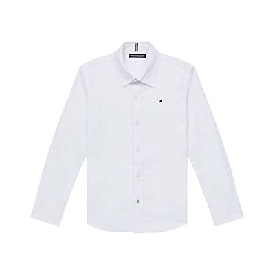 Tommy Hilfiger SOLID STRETCH POPLIN SHIRT L/S fritidsskjorta pojkar, Vit (vit), 86 Tommy Hilfiger SOLID STRETCH POPLIN SHIRT L/S fritidsskjorta pojkar, Vit (vit), 86