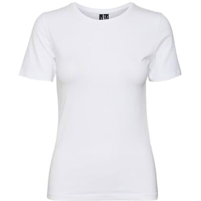 VERO MODA VMLULU SS TOP JRS GA NOOS, Ljus vit, XXL VERO MODA VMLULU SS TOP JRS GA NOOS, Ljus vit, XXL