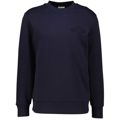 GANT REG Tonal Shield C-Neck Sweat, Kvällsblå, XL GANT REG Tonal Shield C-Neck Sweat, Kvällsblå, XL