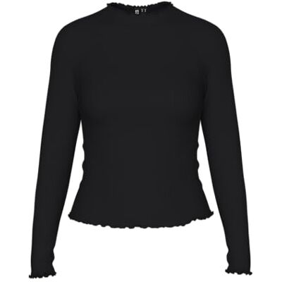 PIECES SELECTED FEMME Damer Pcnicca Ls Top Noos, svart, S PIECES SELECTED FEMME Damer Pcnicca Ls Top Noos, svart, S