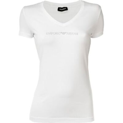 Giorgio Armani Iconic Cotton T-shirt för kvinnor, Vit D, S Giorgio Armani Iconic Cotton T-shirt för kvinnor, Vit D, S
