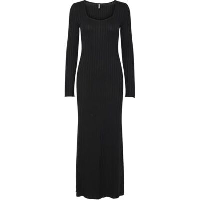 PIECES Pciris Ls Ankle Dress Noos, svart, XS PIECES Pciris Ls Ankle Dress Noos, svart, XS
