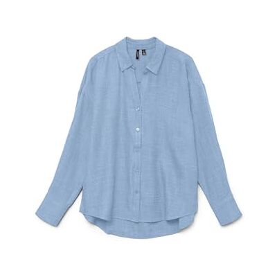 VERO MODA Vmmelaney Queeny Ls skjorta WVN Noos skjorta, Chambray Blue, M VERO MODA Vmmelaney Queeny Ls skjorta WVN Noos skjorta, Chambray Blue, M