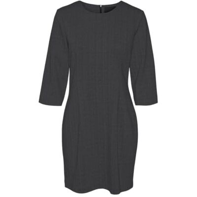 VERO MODA VMSILVA 3/4 SL kort klänning, Svart/detalj: asfalt fiskben, XS VERO MODA VMSILVA 3/4 SL kort klänning, Svart/detalj: asfalt fiskben, XS
