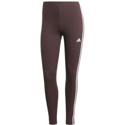 adidas Kvinnor Essentials 3-Stripes High-Waisted Single Jersey Leggings, shadow brown, XS adidas Kvinnor Essentials 3-Stripes High-Waisted Single Jersey Leggings, shadow brown, XS