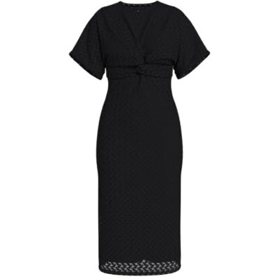 Vila Visolira O-hals S/S Midi dress/Dfs, Svart skönhet, XS Vila Visolira O-hals S/S Midi dress/Dfs, Svart skönhet, XS