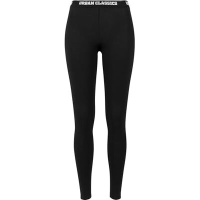 Urban Classics Dam logo leggings, Svart grå, XL Urban Classics Dam logo leggings, Svart grå, XL