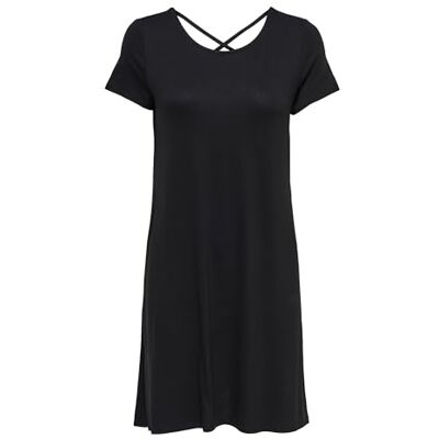 ONLY dam Klänning Onlbera Back Lace Up S/S Dress Jrs Noos, Svart, S ONLY dam Klänning Onlbera Back Lace Up S/S Dress Jrs Noos, Svart, S
