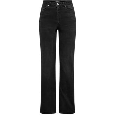 ONLY Onljuicy-Wauw Hw Wide DNM Gua006 Noos, Tvättad svart, XS / 30L ONLY Onljuicy-Wauw Hw Wide DNM Gua006 Noos, Tvättad svart, XS / 30L