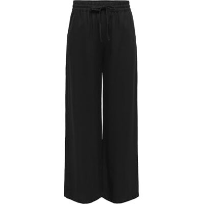 JDY Dambyxor hög midja bred bensnitt dragsko sidofickor lös passform, färger: svart-3, storlek: S/32 L, benlängd: L32, Svart 3, S / 32L JDY Dambyxor hög midja bred bensnitt dragsko sidofickor lös passform, färger: svart-3, storlek: S/32 L, benlängd: L32, Svart 3, S / 32L