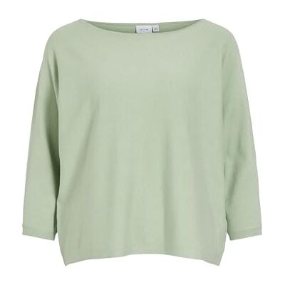 Vila Vimalu Boatneck 3/4 ärm stickad topp Noos, Rökgrön, XS Vila Vimalu Boatneck 3/4 ärm stickad topp Noos, Rökgrön, XS