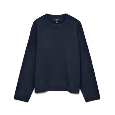 VERO MODA Vmsilje Ls O-hals boxy tröja Noos, marinblå blazer, XS VERO MODA Vmsilje Ls O-hals boxy tröja Noos, marinblå blazer, XS