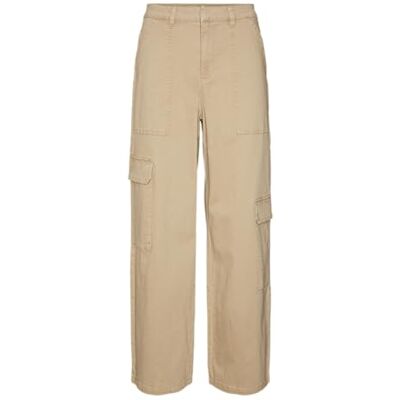 VERO MODA VMSIF MW Wide Cargo Pants, BRUN, (XS) W x 32L VERO MODA VMSIF MW Wide Cargo Pants, BRUN, (XS) W x 32L