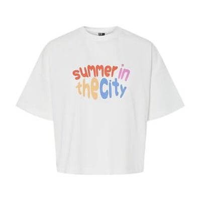 PIECES Pcchilli sommar 2/4 löst tryck sweat Bc, Ljus vit, M PIECES Pcchilli sommar 2/4 löst tryck sweat Bc, Ljus vit, M